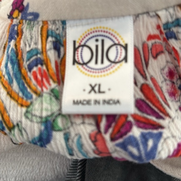 Womens XL crushed rayon print blouse by Bila - Picture 2 of 2